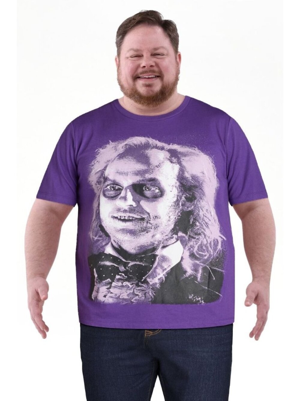 Beetlejuice Big Men’s Graphic Tee – Size 3XL – Purple – NWOT – Cotton/Poly Blend